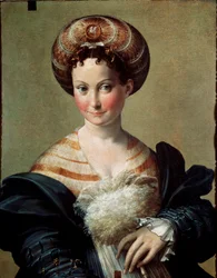 La favorita o esclava turca. Pintura de Francesco Mazzola, llamado Il Parmigianino o El Parmesano (1503-1540), hacia 1530. Dimensiones: 67 x 53 cm. Parma, Galleria Nazionale