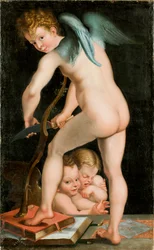 Cupido tallando un arco, entre 1534 y 1540