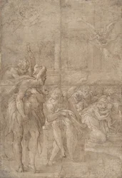 La adoración de los pastores, 1524-27