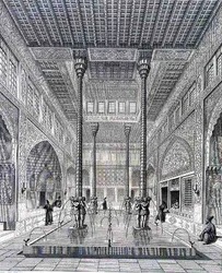 Interior del Palacio de Chahar Bagh, en Isfahan, de 
