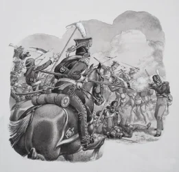 Caballería ligera (gouache sobre papel)