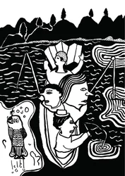 Catching A Fish, 2014 (tinta y pincel)
