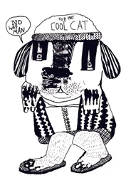 Cool Cat, 2014 (tinta y óleo)