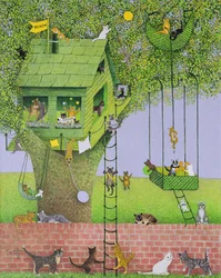 Casa en el árbol para gatos