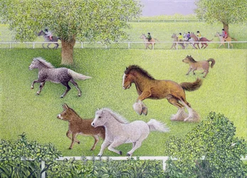 Al galope (óleo sobre lienzo)
