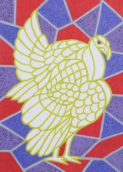 Pavo en vidriera