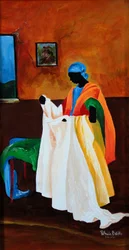 La costurera, 2011 (acrílico sobre madera)