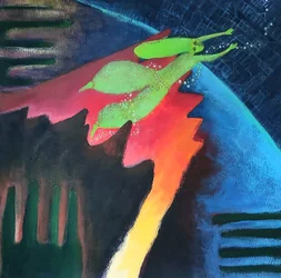 Italo Calvino, El cielo de piedra, 2025 (acrílico sobre papel)