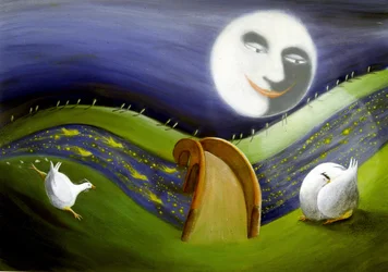 Paisaje de luna llena: Ilustración de Patrizia la Porta
