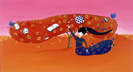 Joven tiene el árbol - ilustración de Patrizia La Porta