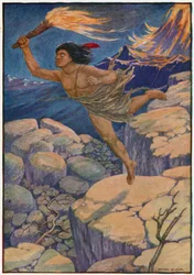 Salió disparado por el camino de vuelta (litografía en color)