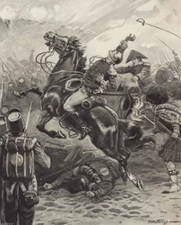 La muerte de Edward Pakenham en la Batalla de Nueva Orleans (litografía)