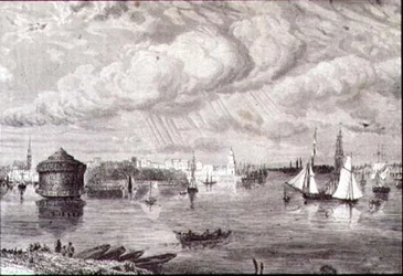 Puerto de Nueva York en la década de 1860