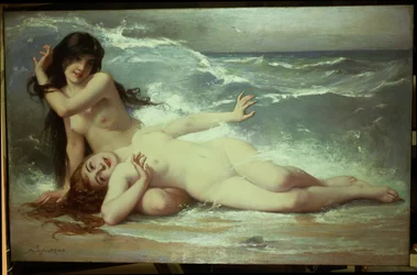 Atrapando olas (óleo sobre lienzo)