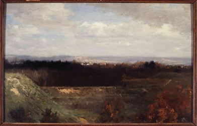 Vista del Bois de Boulogne desde el Boulevard Suchet, hacia 1860 (óleo sobre lienzo)