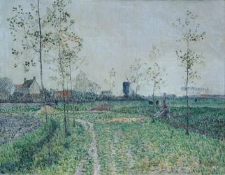 Paisaje otoñal cerca de Knokke, Bélgica