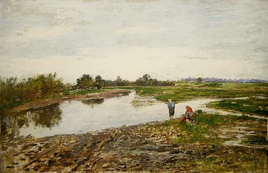 Paisaje con tres figuras