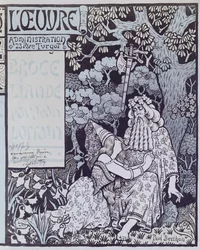 El encantador Merlín y el hada Vivien en el bosque de Broceliande, de 