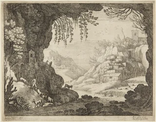 Cabrero en una cueva
