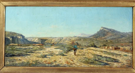Las colinas de Allauch Un caminante en un paisaje de Provenza