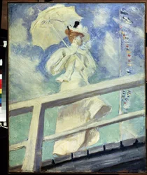 Mujer de blanco. Pintura de Paul Cesar Helleu (1859-1927). Óleo sobre lienzo Impresionismo. Tamaño: 82x66cm. Museo Pushkin, Moscú