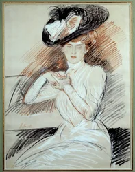 Madame Helleu. Dibujo de Paul Helleu (1859-1927), siglo XX. Bayona, Museo Bonnat