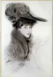 Retrato de la Duquesa de Malborough. Dibujo por Paul Helleu (1859-1927), siglo XX. Bayona, Museo Bonnat