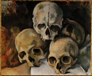 Una pirámide de calaveras (óleo sobre lienzo)