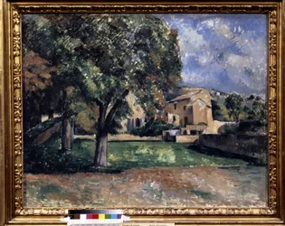 Árboles en un parque. Jas de Bouffan. Pintura de Paul Cézanne (1839-1906)