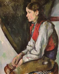 Niño con chaleco rojo