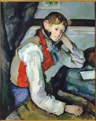 Niño con chaleco rojo (óleo sobre lienzo)