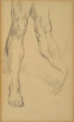 Estudio de las piernas. Dibujo de Paul Cezanne (1839-1906). Plomo sobre papel. Medidas: 19,4x11,8cm. Museo Granet, Aix En Provence.