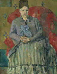 Madame Cézanne en un sillón rojo