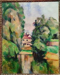 Molino en el río (óleo sobre lienzo)