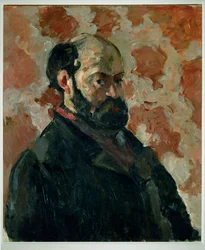 Autorretrato sobre fondo rosa (óleo sobre lienzo)