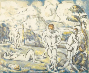 Los bañistas (gran placa)