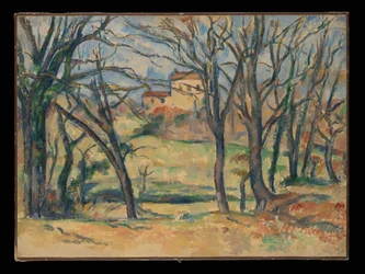 Árboles y casas cerca del Jas de Bouffan