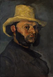 Gustave Boyer con un Sombrero de Paja