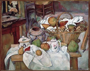 Mesa de cocina o Bodegón con cesta