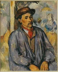 Campesino con camisa azul