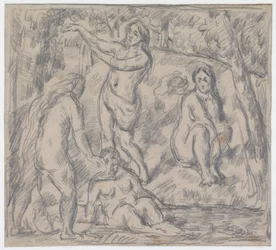 Estudio de cuatro mujeres bañándose