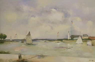 Entrada al puerto de Honfleur (panel)