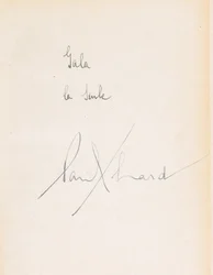 Dedicatoria manuscrita en L