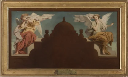 Boceto para la iglesia de Saint-Etienne-du-Mont: Deux anges assis, en 1874 (óleo sobre lienzo)
