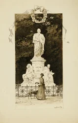 Una Dama Elegante en la Estatua de Goethe, 1888