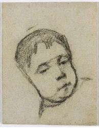 Emil Gauguin de niño, cabeza en una almohada