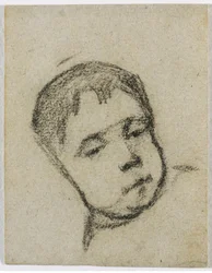 Emil Gauguin de niño, cabeza en una almohada, c. 1875-1876