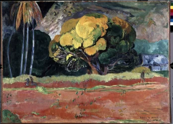 Fatata Te Moua (Al pie de la montaña o En la gran montaña). Pintura de Paul Gauguin (1848-1903)