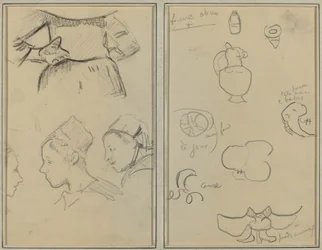 Cuatro estudios de mujeres bretonas; Formas y jarrones [verso]