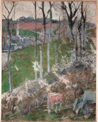 Invierno. Petit Breton arraant son sabot (óleo sobre lienzo)